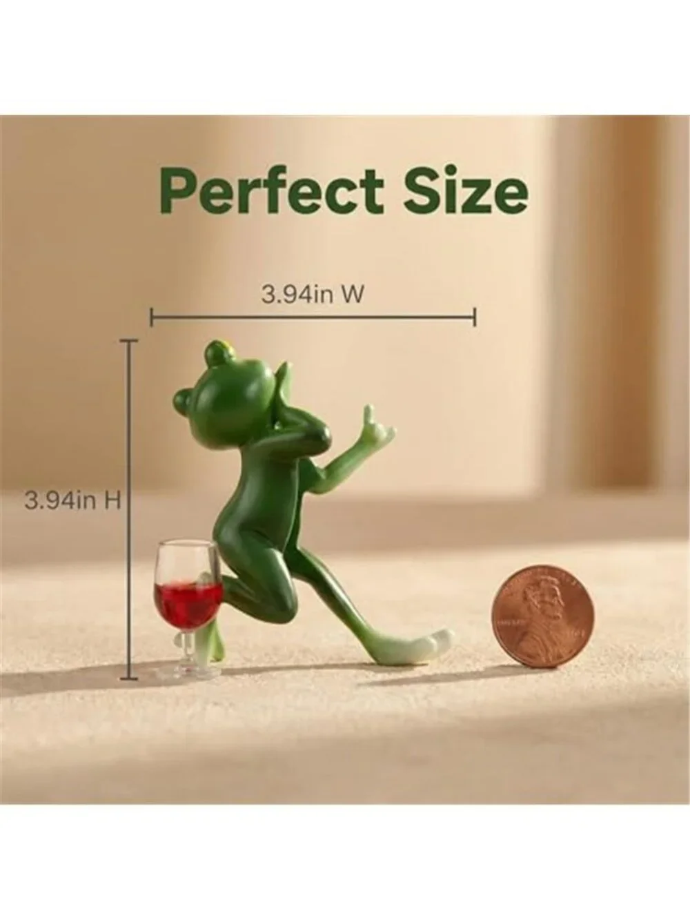 Tipsy Frog Pot Hugger, Waterproof Resin Frog Statue, Cute Miniature Frog